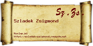Szladek Zsigmond névjegykártya